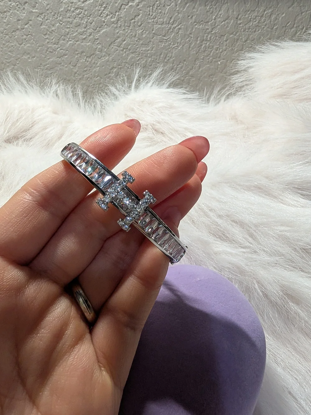 Elegant Silver-Tone Crystal 